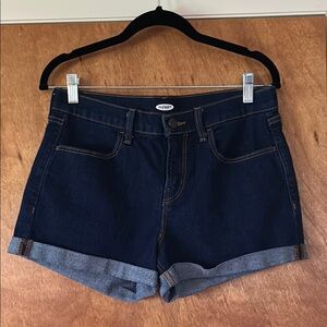 Old Navy Blue Jean Shorts High-Waisted Cuffed
